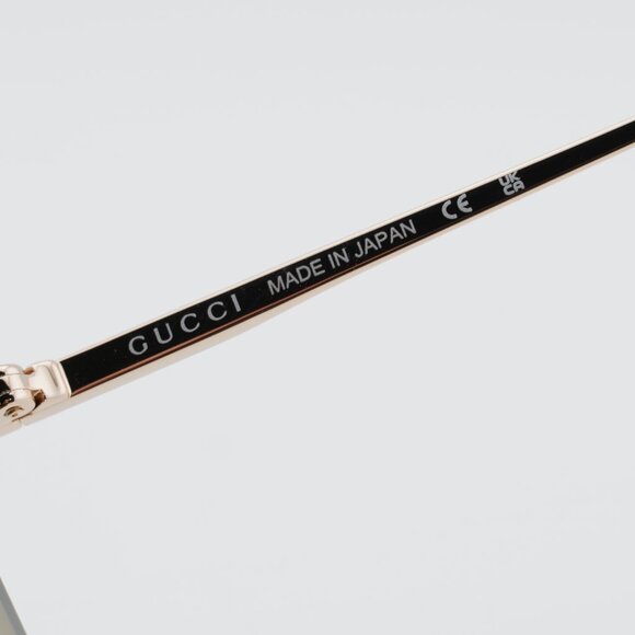 Gucci GG1955SA 004 Sunglasses Gold/Green Square Frame, Brown Lenses